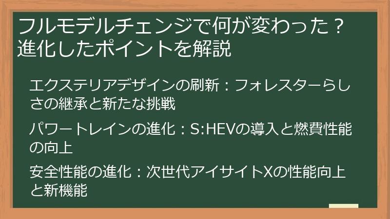 フルモデルチェンジで何が変わった？進化したポイントを解説