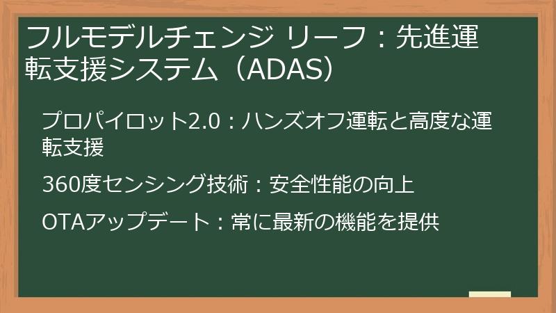 フルモデルチェンジ リーフ：先進運転支援システム（ADAS）