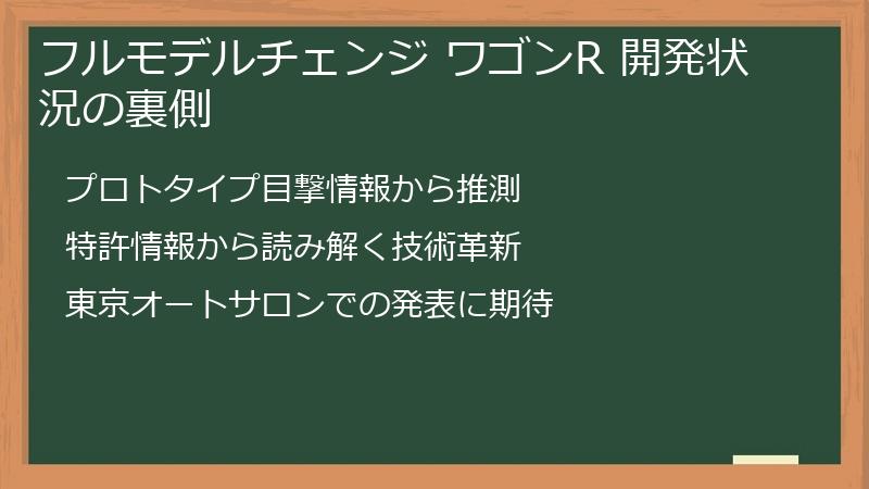 フルモデルチェンジ ワゴンR 開発状況の裏側