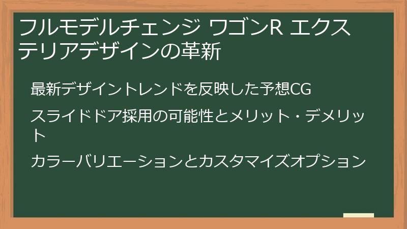 フルモデルチェンジ ワゴンR エクステリアデザインの革新