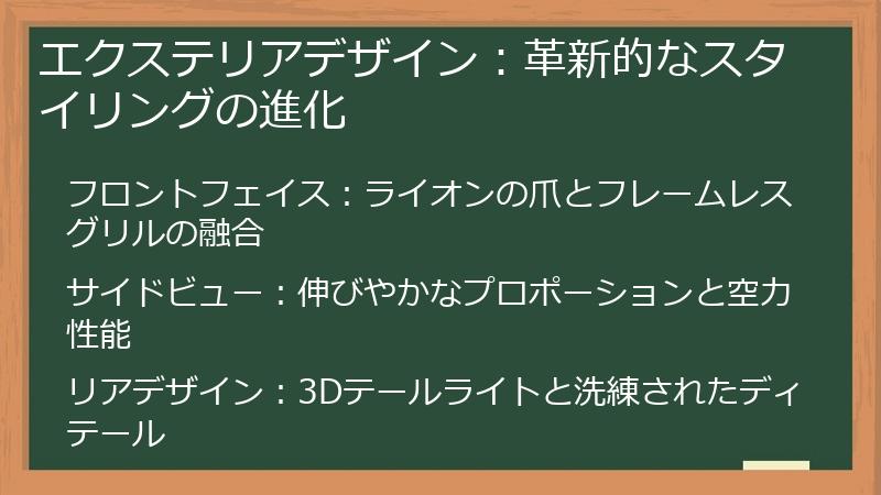 エクステリアデザイン：革新的なスタイリングの進化