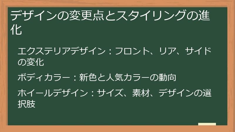 デザインの変更点とスタイリングの進化
