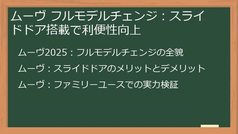 ムーヴ フルモデルチェンジ：スライドドア搭載で利便性向上