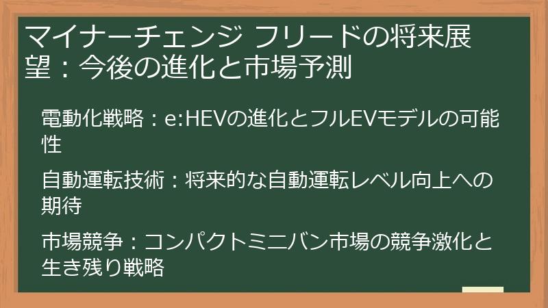 マイナーチェンジ フリードの将来展望:今後の進化と市場予測