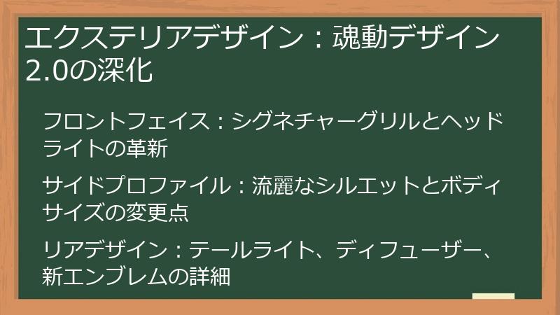 エクステリアデザイン：魂動デザイン2.0の深化
