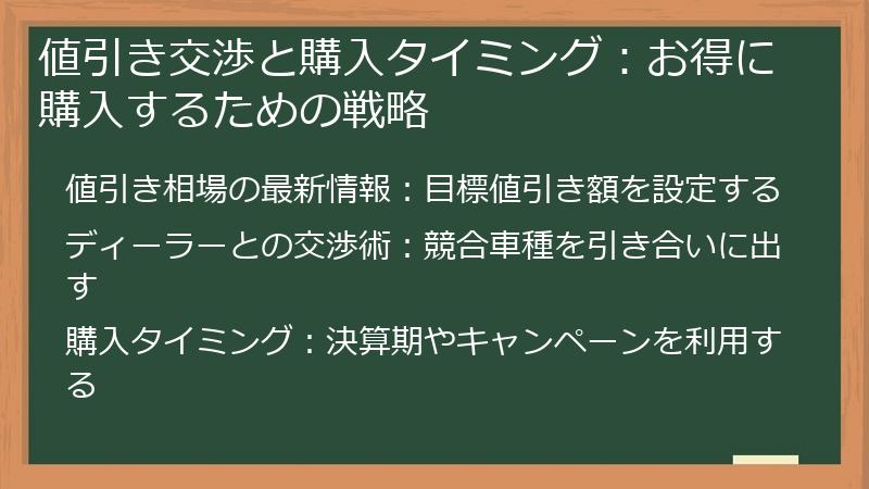 値引き交渉と購入タイミング：お得に購入するための戦略
