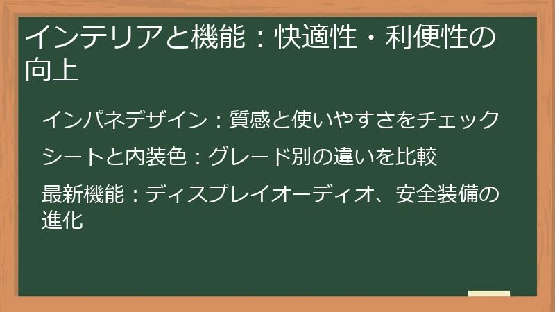 インテリアと機能：快適性・利便性の向上