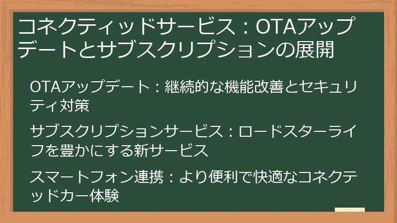 コネクティッドサービス：OTAアップデートとサブスクリプションの展開