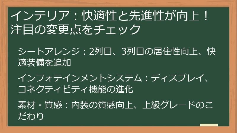 インテリア：快適性と先進性が向上！注目の変更点をチェック