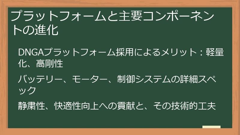 プラットフォームと主要コンポーネントの進化