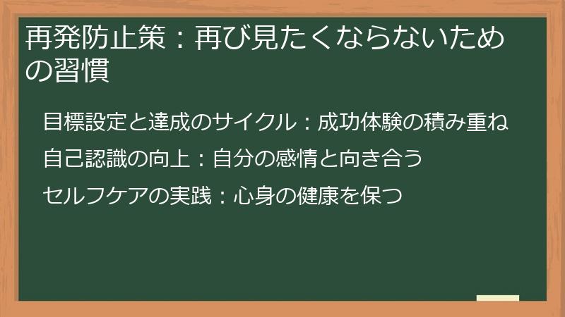再発防止策：再び見たくならないための習慣