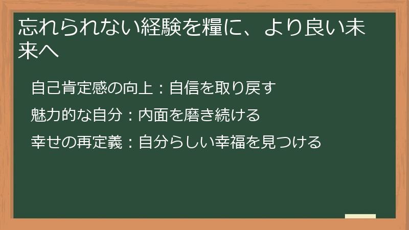 忘れられない経験を糧に、より良い未来へ