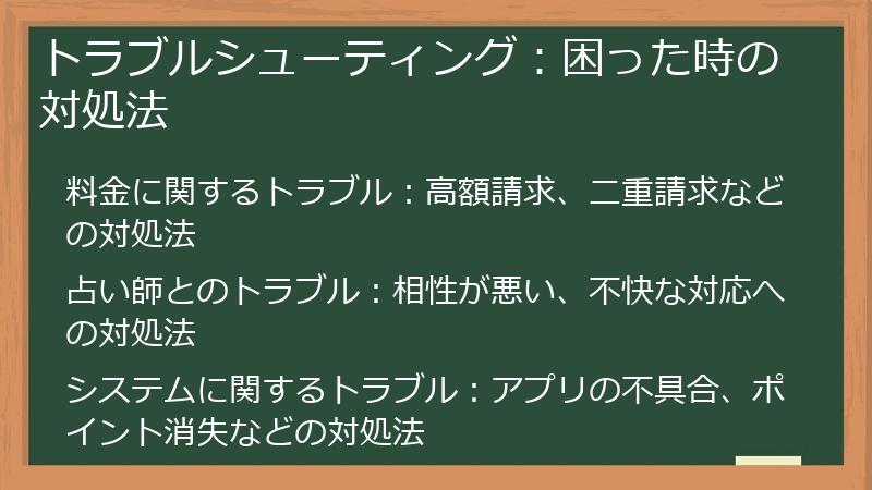 トラブルシューティング：困った時の対処法