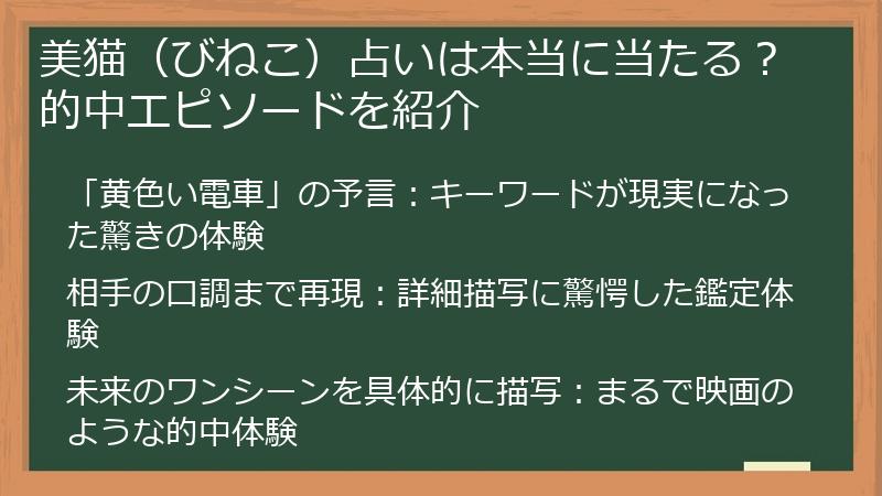 美猫（びねこ）占いは本当に当たる？的中エピソードを紹介