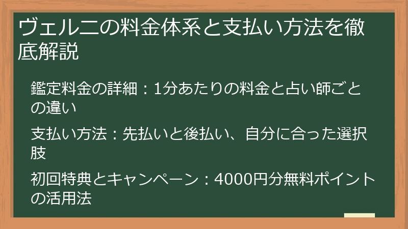 ヴェルニの料金体系と支払い方法を徹底解説