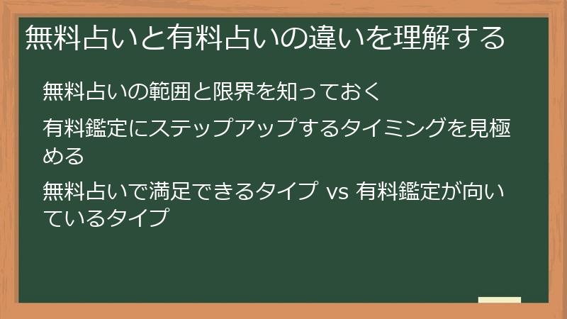無料占いと有料占いの違いを理解する