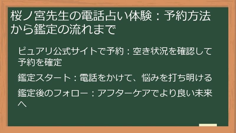 桜ノ宮先生の電話占い体験：予約方法から鑑定の流れまで