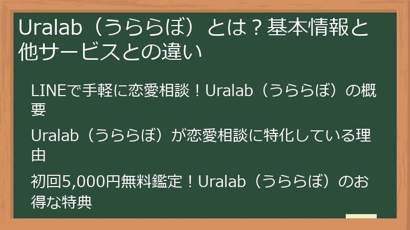 Uralab（うららぼ）とは？基本情報と他サービスとの違い