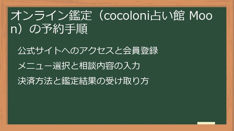 オンライン鑑定（cocoloni占い館 Moon）の予約手順