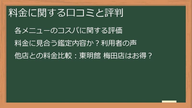 料金に関する口コミと評判