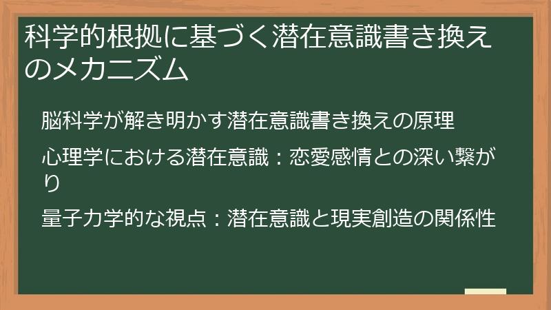 科学的根拠に基づく潜在意識書き換えのメカニズム
