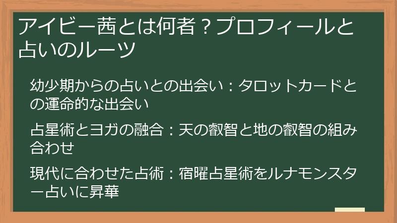 アイビー茜とは何者？プロフィールと占いのルーツ