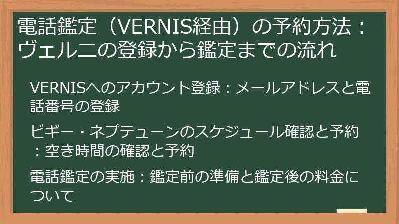 電話鑑定（VERNIS経由）の予約方法：ヴェルニの登録から鑑定までの流れ