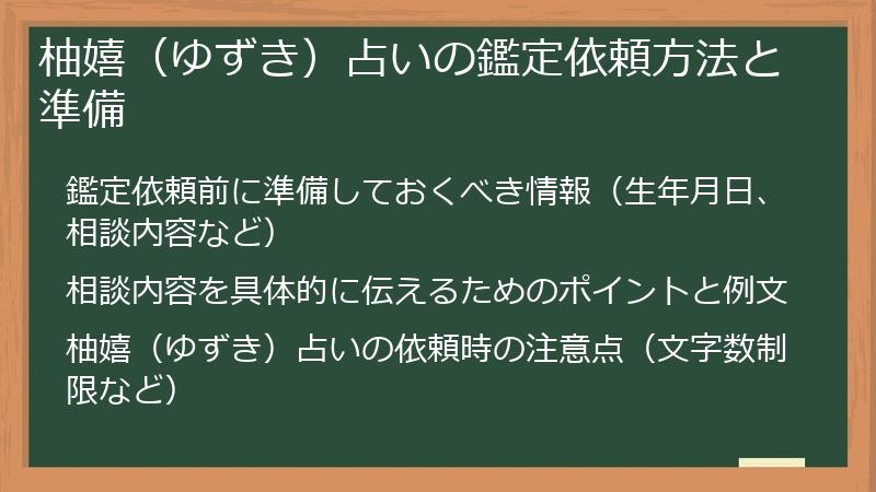 柚嬉（ゆずき）占いの鑑定依頼方法と準備