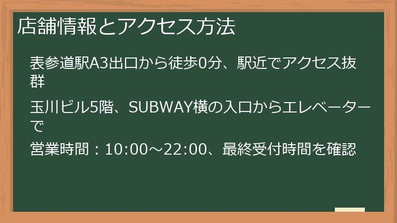 店舗情報とアクセス方法