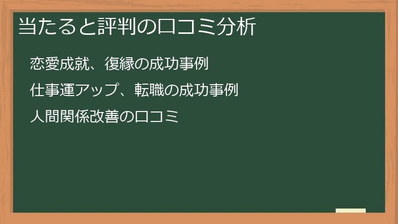 当たると評判の口コミ分析