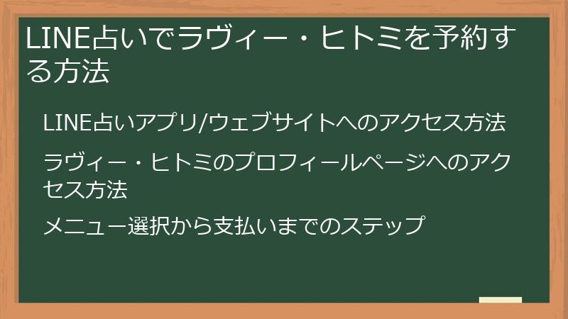 LINE占いでラヴィー・ヒトミを予約する方法