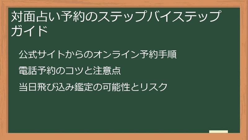 対面占い予約のステップバイステップガイド
