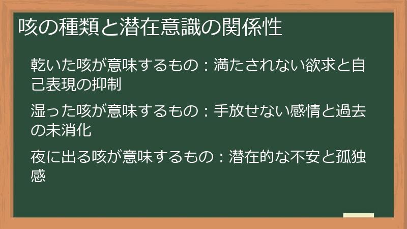 咳の種類と潜在意識の関係性