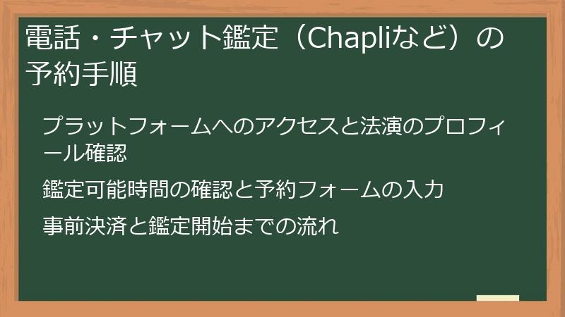 電話・チャット鑑定（Chapliなど）の予約手順