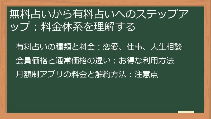 無料占いから有料占いへのステップアップ：料金体系を理解する