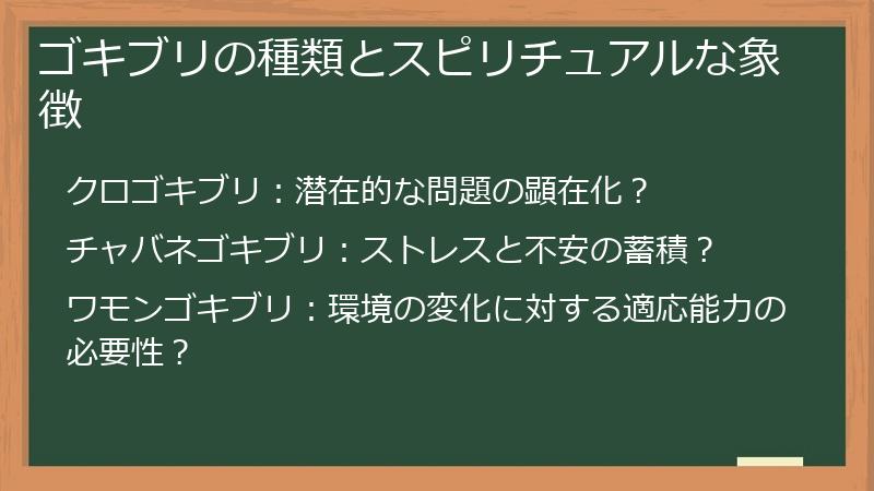 ゴキブリの種類とスピリチュアルな象徴