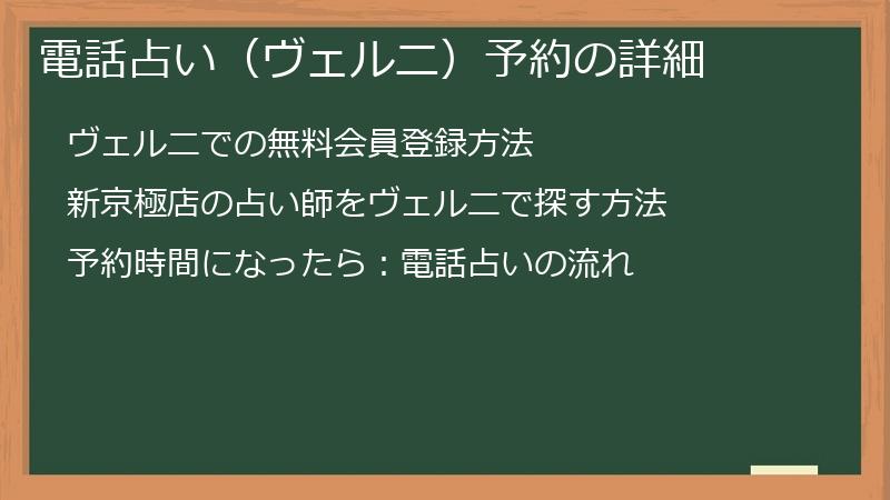 電話占い（ヴェルニ）予約の詳細