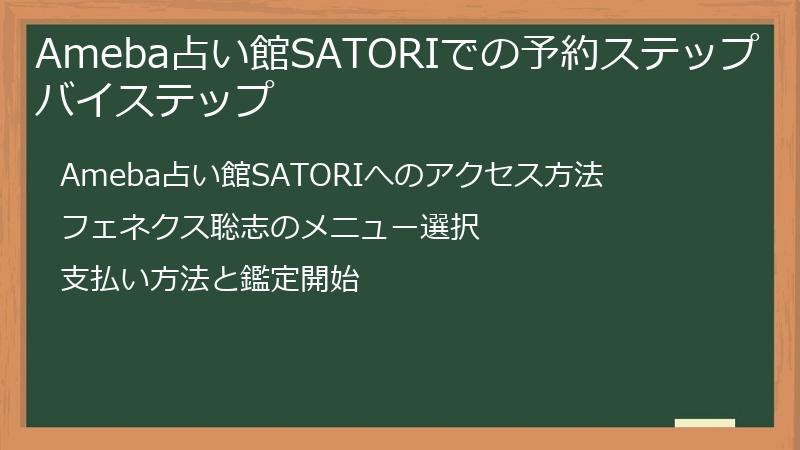Ameba占い館SATORIでの予約ステップバイステップ