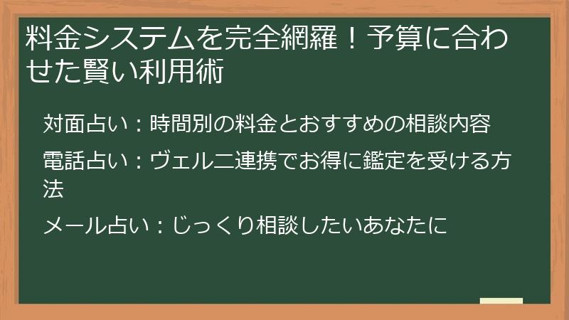料金システムを完全網羅！予算に合わせた賢い利用術