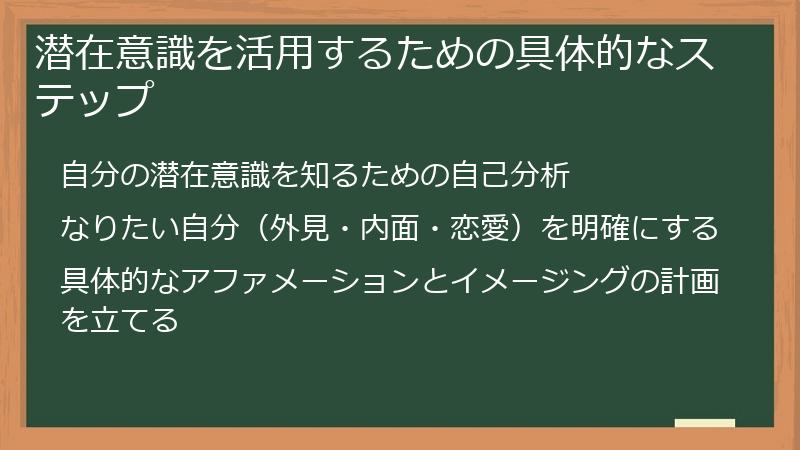 潜在意識を活用するための具体的なステップ