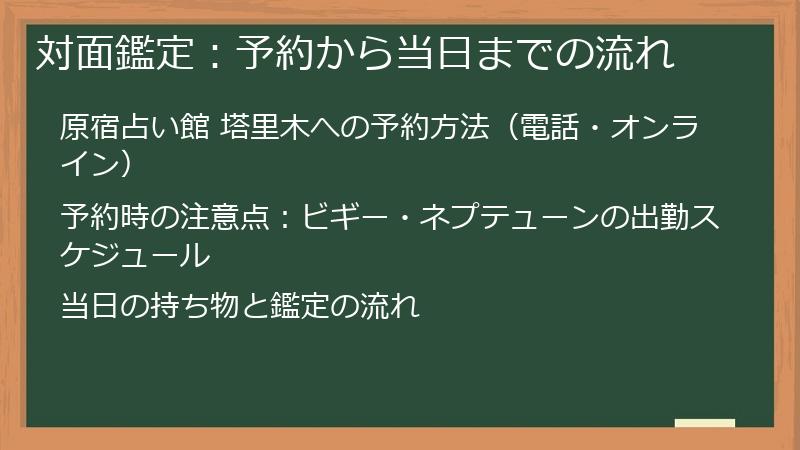 対面鑑定：予約から当日までの流れ