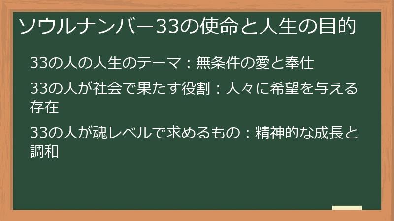 ソウルナンバー33の使命と人生の目的