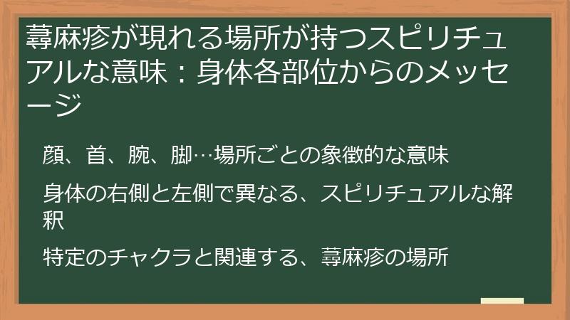 蕁麻疹が現れる場所が持つスピリチュアルな意味：身体各部位からのメッセージ