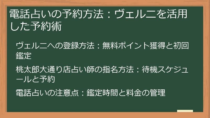 電話占いの予約方法：ヴェルニを活用した予約術