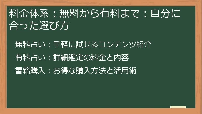 料金体系：無料から有料まで：自分に合った選び方