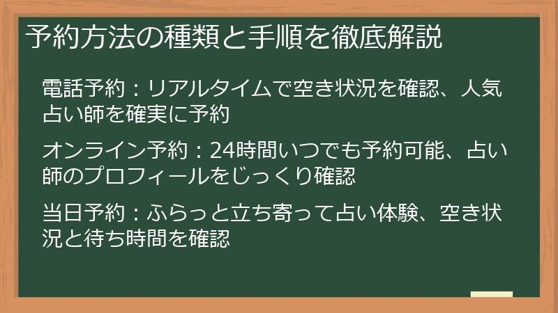 予約方法の種類と手順を徹底解説