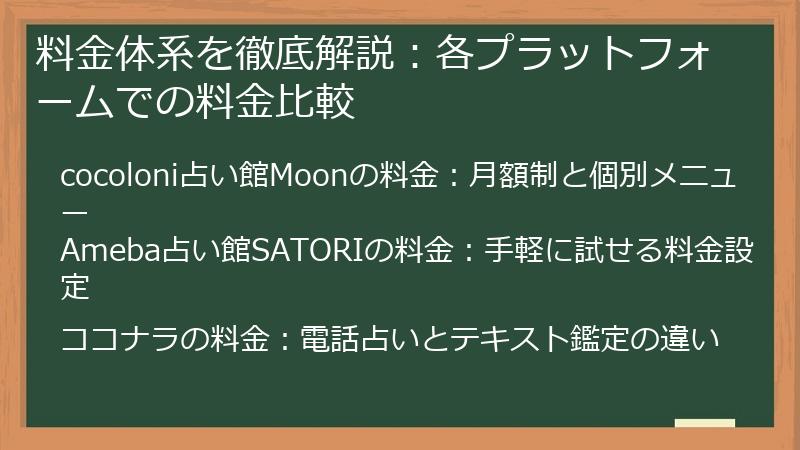 料金体系を徹底解説：各プラットフォームでの料金比較