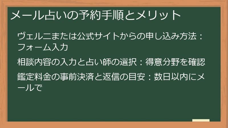 メール占いの予約手順とメリット