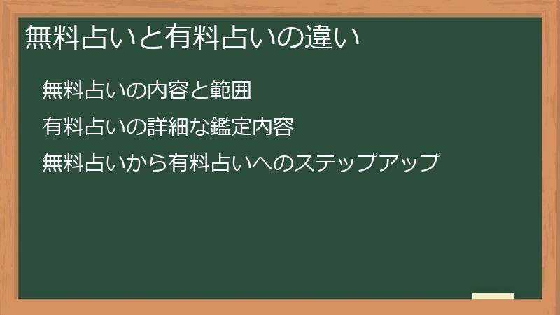 無料占いと有料占いの違い