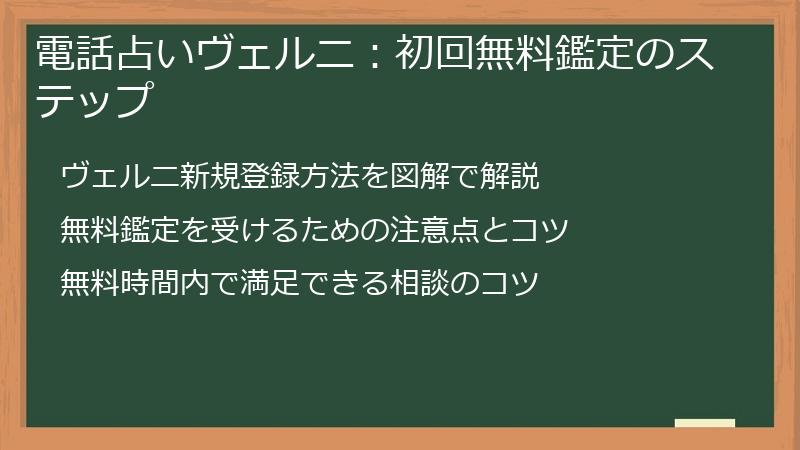 電話占いヴェルニ：初回無料鑑定のステップ